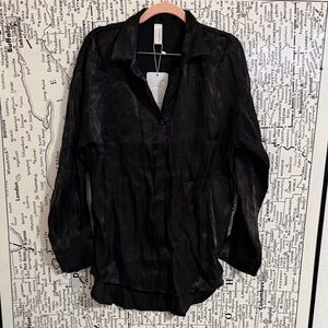 Commense Elegant Black Sheer Blouse